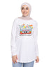 White Printed Long - Sleeve Design 27 - Khotwh